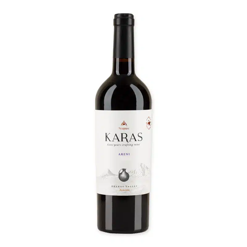 Karas Areni is een elegante rode wijn uit Armenië, gemaakt van de inheemse Areni-druif. Rood fruit, zachte tannines en minerale finesse.