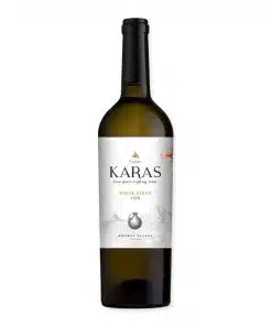 Karas White Blend Dry is een frisse witte wijn uit Armenië met tonen van citrus, witte perzik en florale nuances. Elegant, mineraal en perfect in balans.
