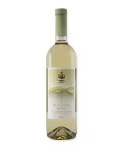 Vaziani Rkatsiteli is een frisse, fruitige witte wijn uit Kakheti, Georgië. Aroma’s van appel, peer en citrus met een levendige afdronk.