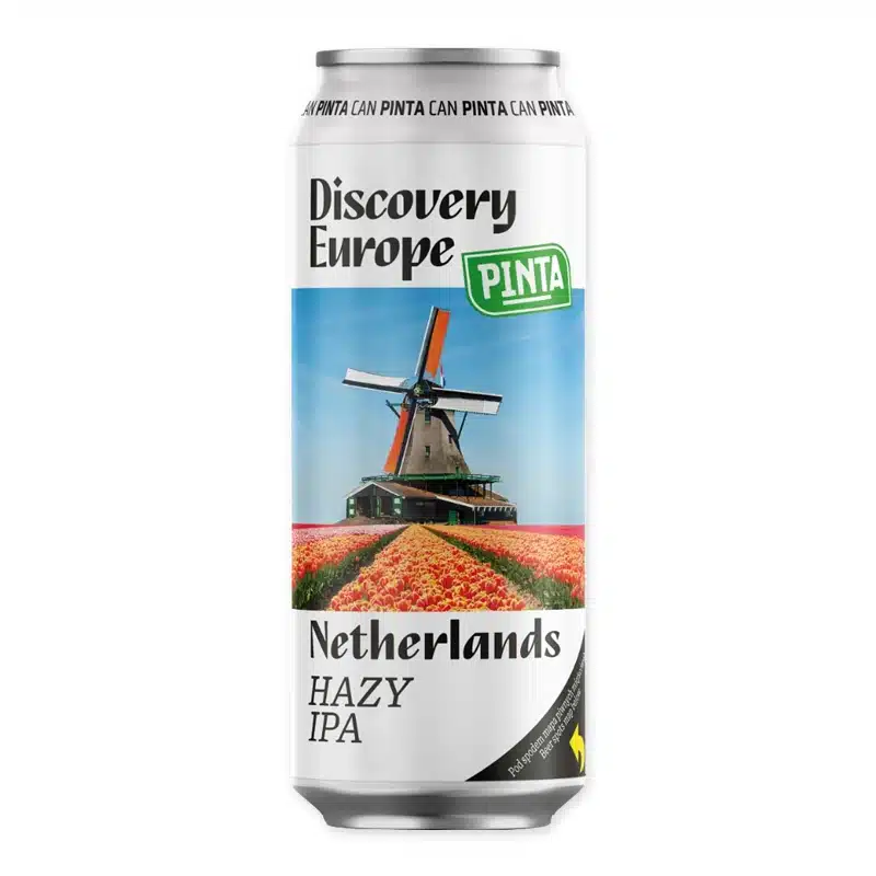 PINTA Discovery Europe: The Netherlands is een Hazy IPA (6,5%) van PINTA met tropisch fruit, citrus en romige body.