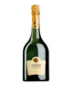 Taittinger Comtes de Champagne Blanc de Blancs 2011 is een elegante Grand Cru Champagne met 97 punten van James Suckling. Fris, mineraal en complex.