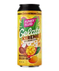 Funky Fluid Gelato Xtreme Mango Sticky Rice is een romige pastry sour (5,5%) met mango, kokos en kleefrijst. Tropisch, zacht en dessertachtig.