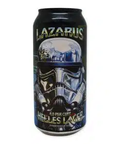 Original Stormtrooper Beer Lazarus is een frisse Helles lager (4%) met subtiele mouttonen, lichte hop en een droge, verkwikkende afdronk.